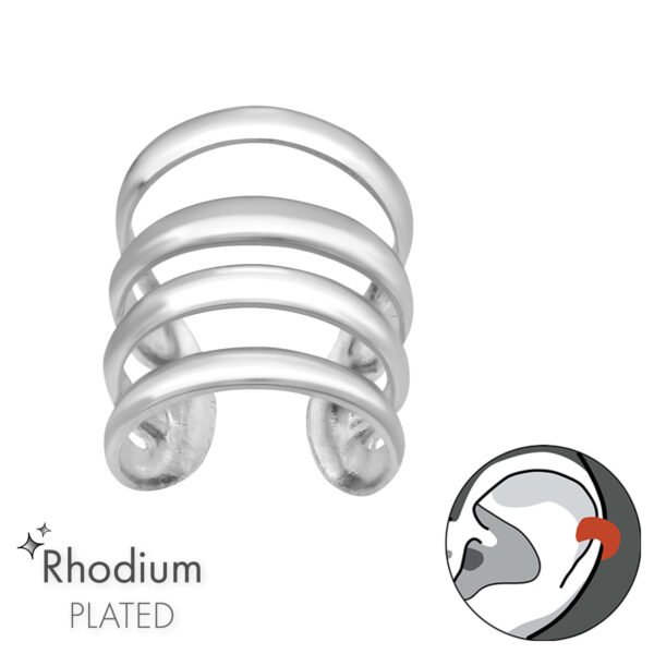 Lines-925 Sterling Silver Ear Cuffs